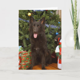 Black German Shepherd-julkort Helgkort
