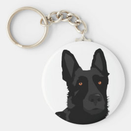 Black German Shepherd Keychain Nyckelring