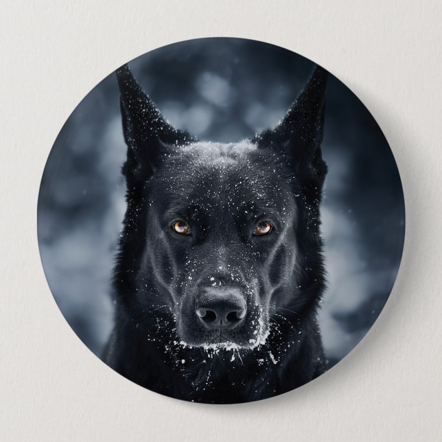 Black German Shepherd Knapp (Framsida)