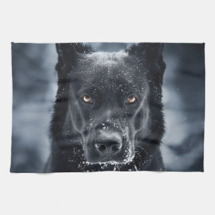 Black German Shepherd Kökshandduk