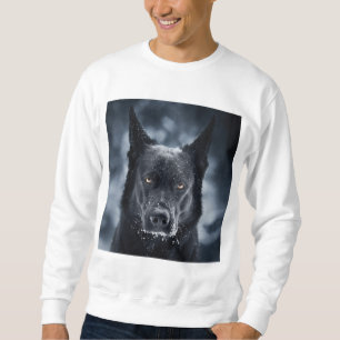 Black German Shepherd Lång Ärmad Tröja