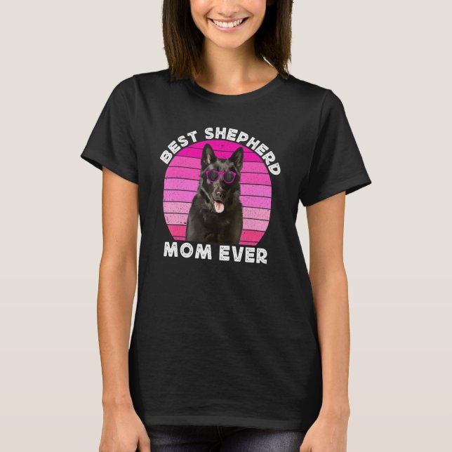 Black German Shepherd Mamma For Women Shepherd GSP T Shirt (Framsida)