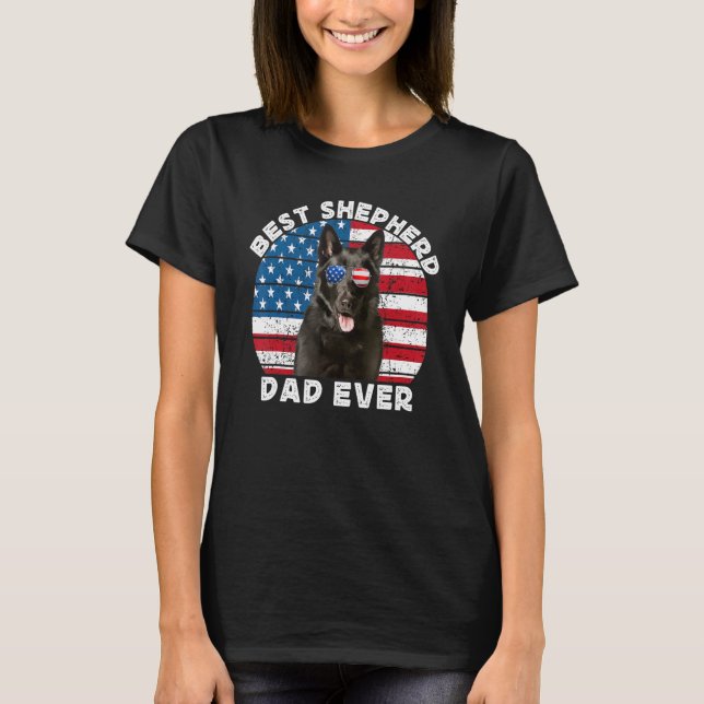 Black German Shepherd Pappa För manar GSP Hund Ans T Shirt (Framsida)