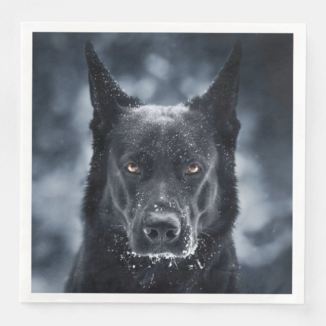 Black German Shepherd Pappersservett (Framsida)