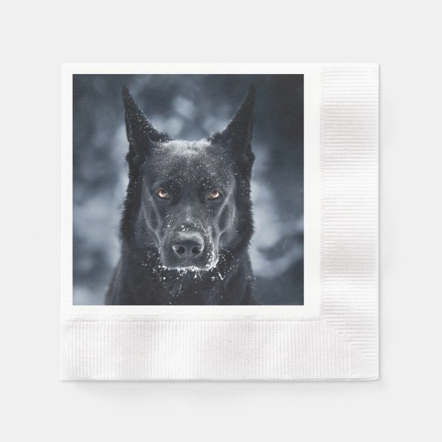 Black German Shepherd Pappersservett (Framsidan)