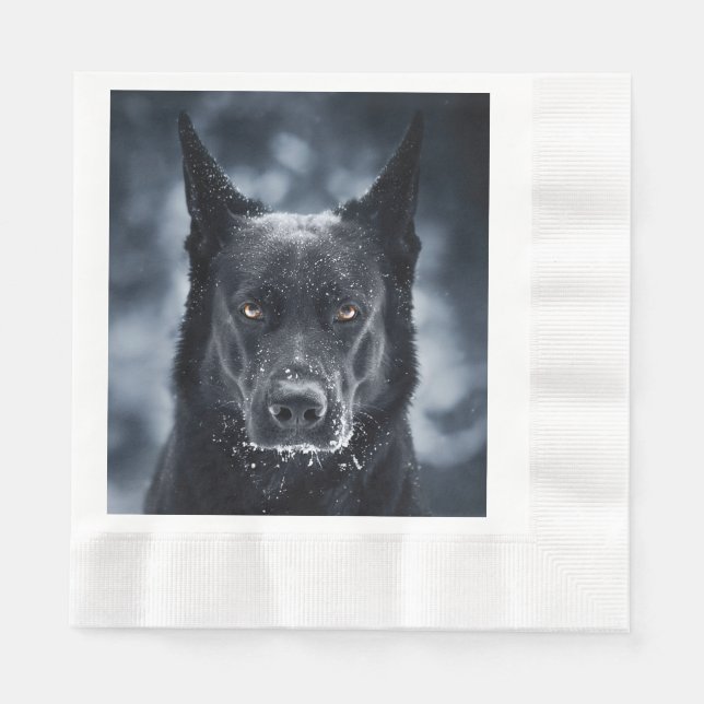 Black German Shepherd Pappersservett (Framsidan)