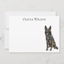 Black German Shepherd personlig notecards Anteckningskort