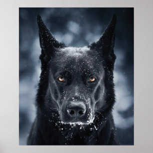 Black German Shepherd Poster