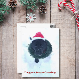 Black German Shepherd Puppy-julfransens andetag Helg Vykort