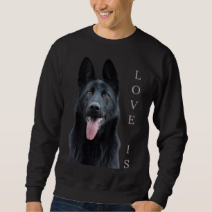Black German Shepherd Shepard Hund Mamma Pappa Kär Lång Ärmad Tröja