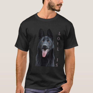 Black German Shepherd Shepard Hund Mamma Pappa Kär T Shirt