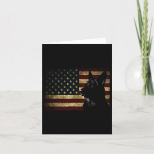 Black German Shepherd Shirt American Flagga 4 juli Kort