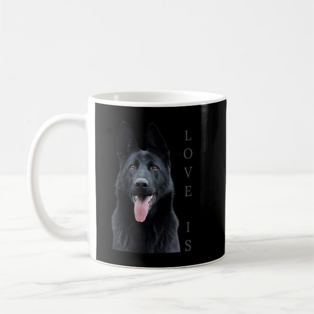 Black German Shepherd Shirt Shepard TShirt Hund Ma Kaffemugg (Vänster)