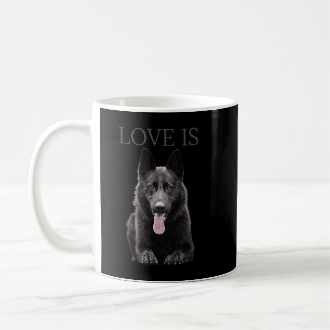 Black German Shepherd Shirt Shepard TShirt Hund Ma Kaffemugg (Vänster)