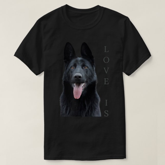 Black German Shepherd Shirt Shepard TShirt Hund Ma T (Design framsida)