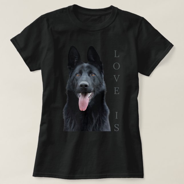 Black German Shepherd Shirt Shepard TShirt Hund Ma T Shirt (Design framsida)