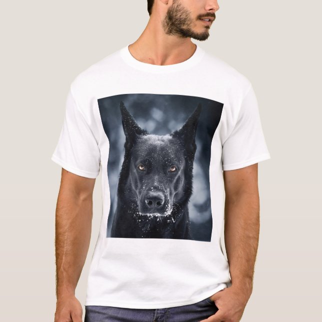 Black German Shepherd T Shirt (Framsida)