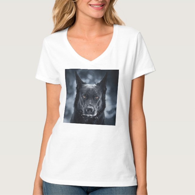 Black German Shepherd T Shirt (Framsida)