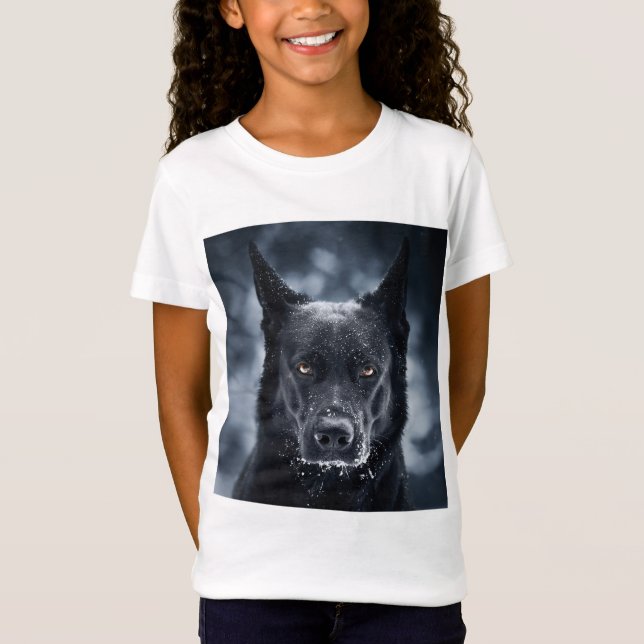 Black German Shepherd T Shirt (Framsida)
