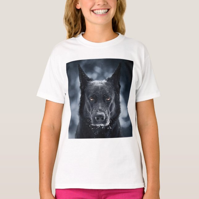 Black German Shepherd T Shirt (Framsida)