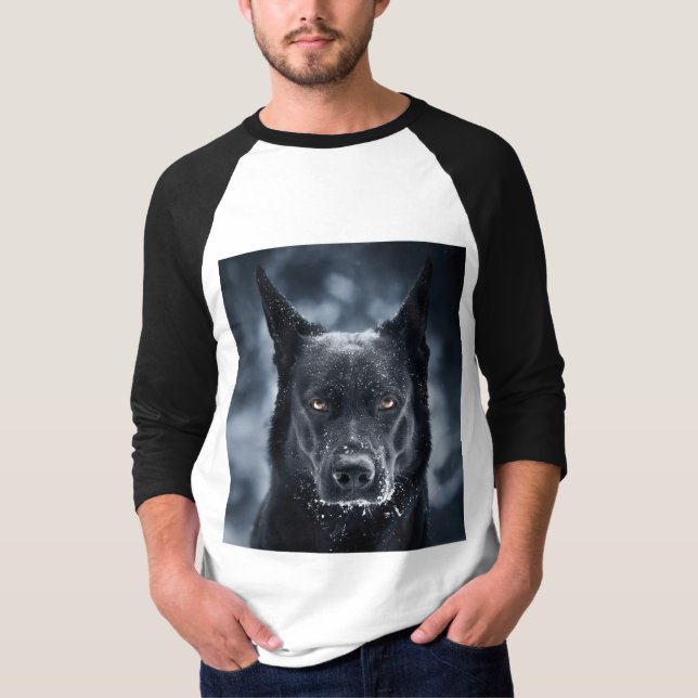 Black German Shepherd T Shirt (Framsida)
