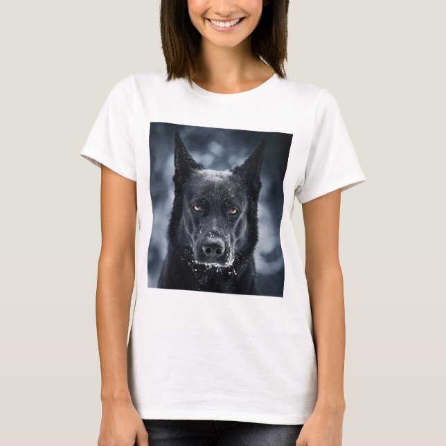 Black German Shepherd T Shirt (Framsida)
