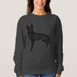 Black German Shepherd Tecknad hund Illustration T Shirt