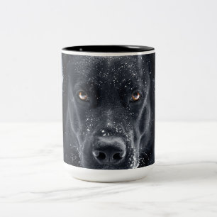 Black German Shepherd Två-Tonad Mugg