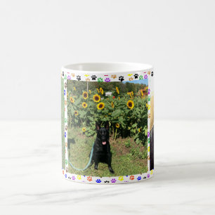 Black German Shepherd with Sunwers & Leksak, ZKA Kaffemugg