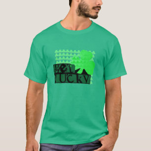 Black Get Lucky Klöver St Patrick Grönt Manar Tee