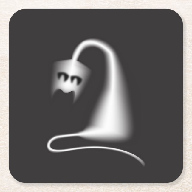 Black ghost cat underlägg papper kvadrat (Framsidan)