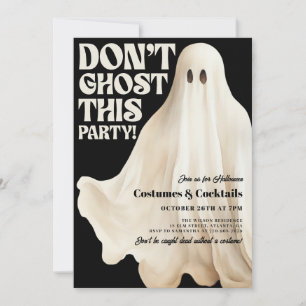 Black Ghost inte den här Party Funny Halloween Inbjudningar
