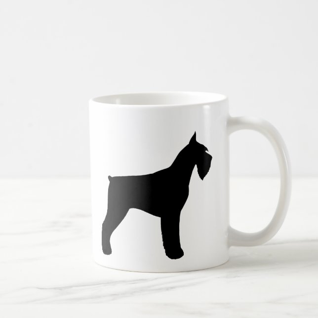 Black Giant Schnauzer Silhouettes Hund älskare Kaffemugg (Höger)