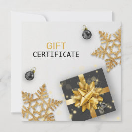 Black Gift Guld Snowflake jul-Boll-kort
