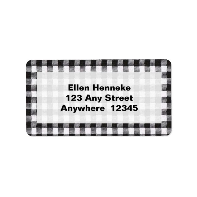 Black Gingham Adressetikett (Framsidan)