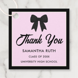 Black Gingham Bow Graduation Party Gåvor Etiketter