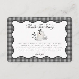 Black Gingham Cute Ghost Bokar för Baby Insert Tilläggskort