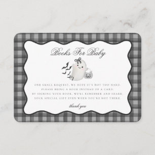 Black Gingham Cute Ghost Bokar för Baby Insert Tilläggskort