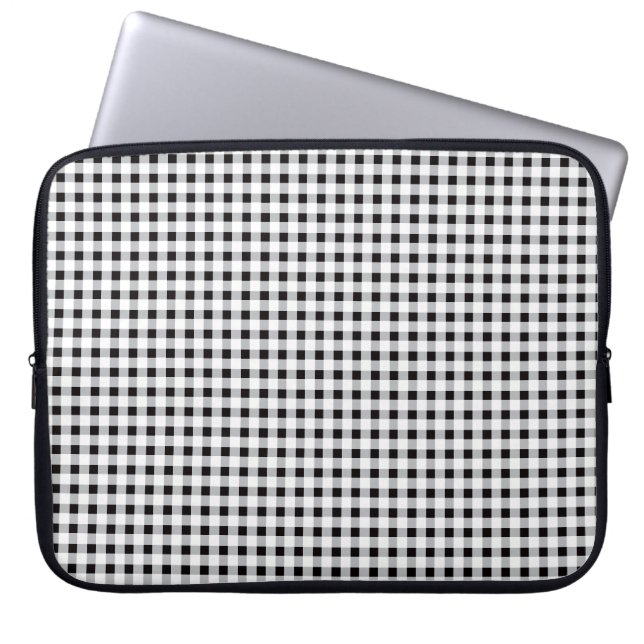 Black Gingham Land Chic Laptop Fodral (Framsidan)