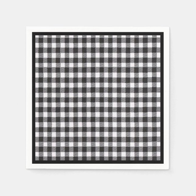 Black Gingham Pappersservett (Framsidan)