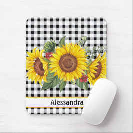 Black Gingham Solros Personlig Musmatta