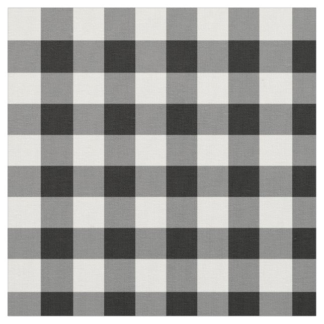 Black Gingham Tyg (Närbild)