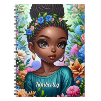Black girl African American med Braids Anteckningsbok