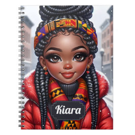 Black girl African American med Braids Anteckningsbok