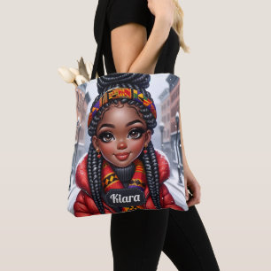 Black girl African American med Braids Tygkasse