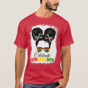 Black Girl Afro America Junetth Celebrate Indep T Shirt