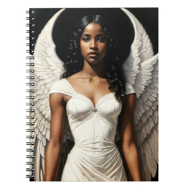 Black Girl Angel Angelcore Art Anteckningsbok (Framsidan)