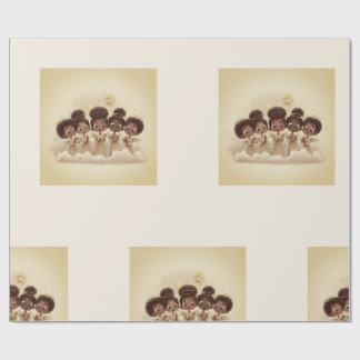 Black Girl Angel Christmas Choir Wrapping Paper 2 Presentpapper