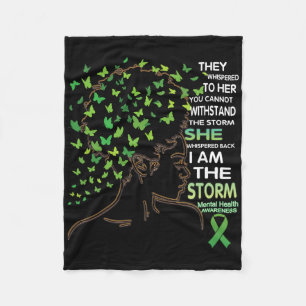 Black Girl Awareness Mental Health Warrior Fleecefilt