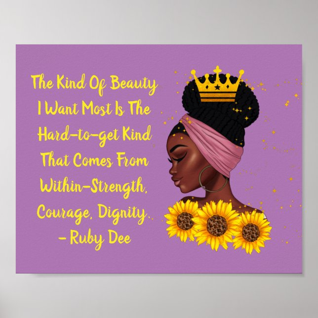 Black Girl Beauty inom Empowerment Quote Poster (Framsidan)